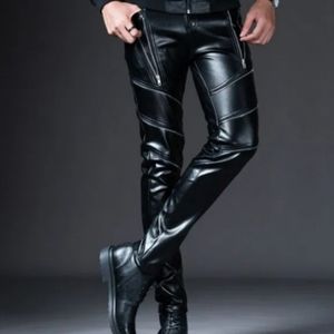 Mens IDOPY party stage slim fit biker pants